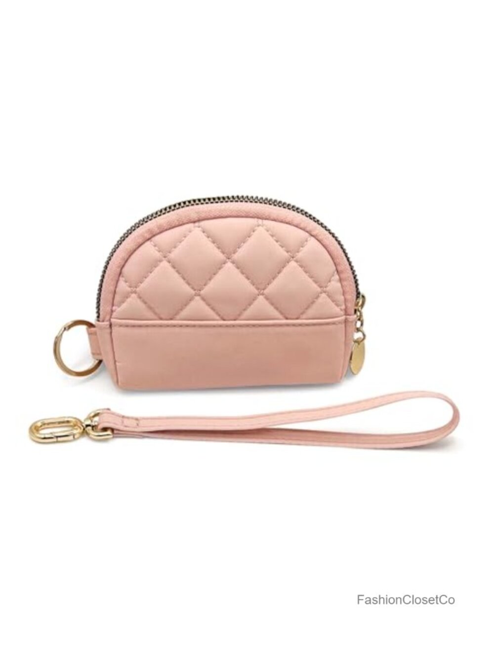 Quilted Nylon Coin Purse with Detachable Wristlet, Card Holder Zip Wallet for